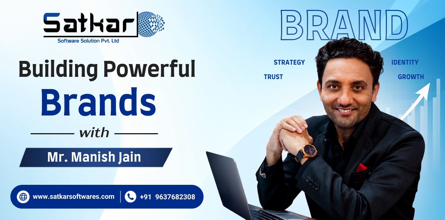 Branding mentor Mr. Manish Jain with large BRAND lettering