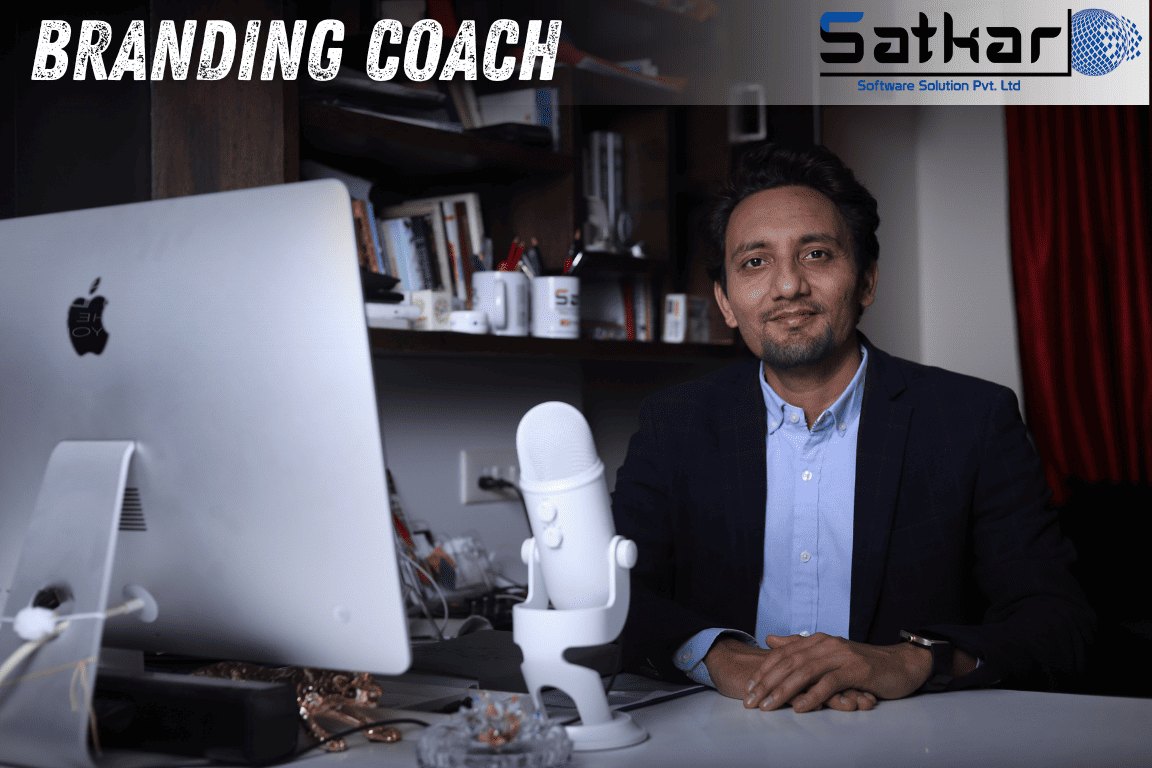 Manish Jain as a branding coach at his studio desk