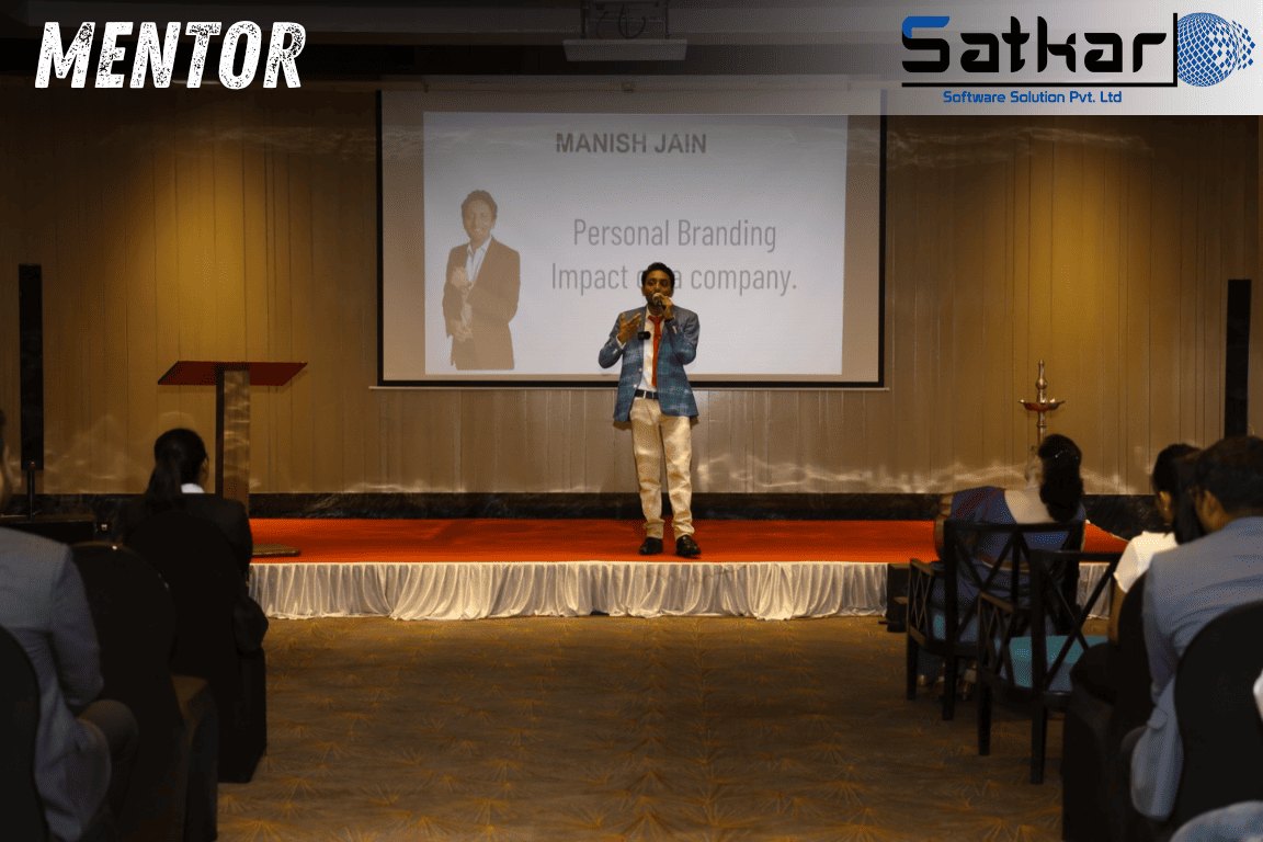 Manish Jain presenting a personal branding seminar