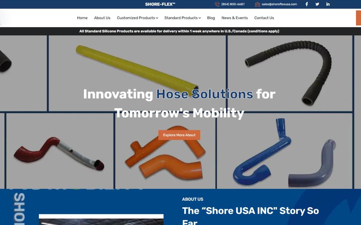 Shore-Flex website: Innovating Hose Solutions for Tomorrow's Mobility